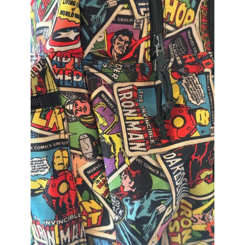 Marvel Comics All Over Print Backpack Retro Comic Book Covers Multi Color Bag